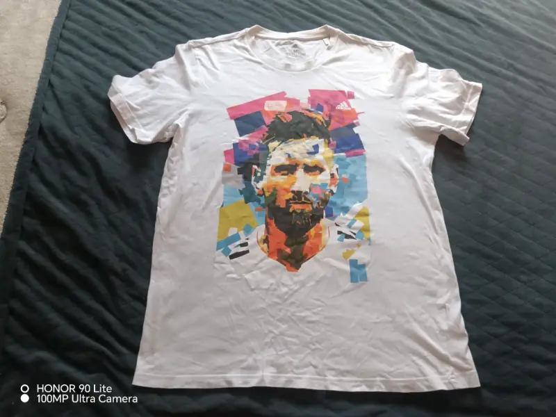 Polera Adidas Messi 10 Blanca Talla M - 1