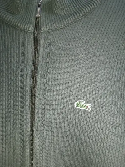 Chaqueta de punto verde Lacoste con cierre - miniatura 3