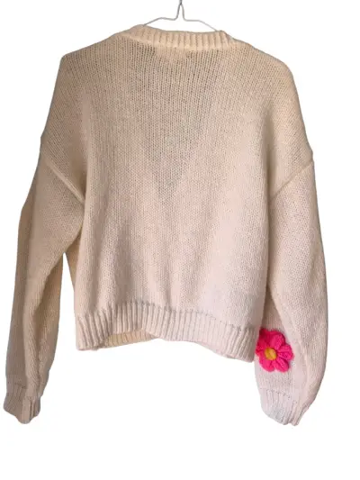 Cárdigan de punto con flores bordadas - miniatura 6