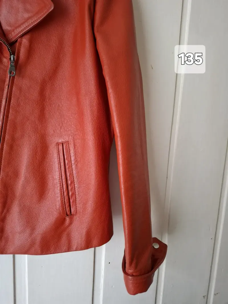 Chaqueta de cuero roja Todopiel para mujer - 3