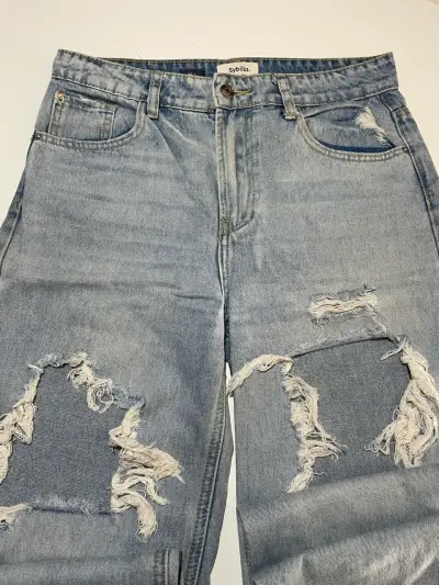 Jeans desgastados de mezclilla azul claro Sybilla - miniatura 4