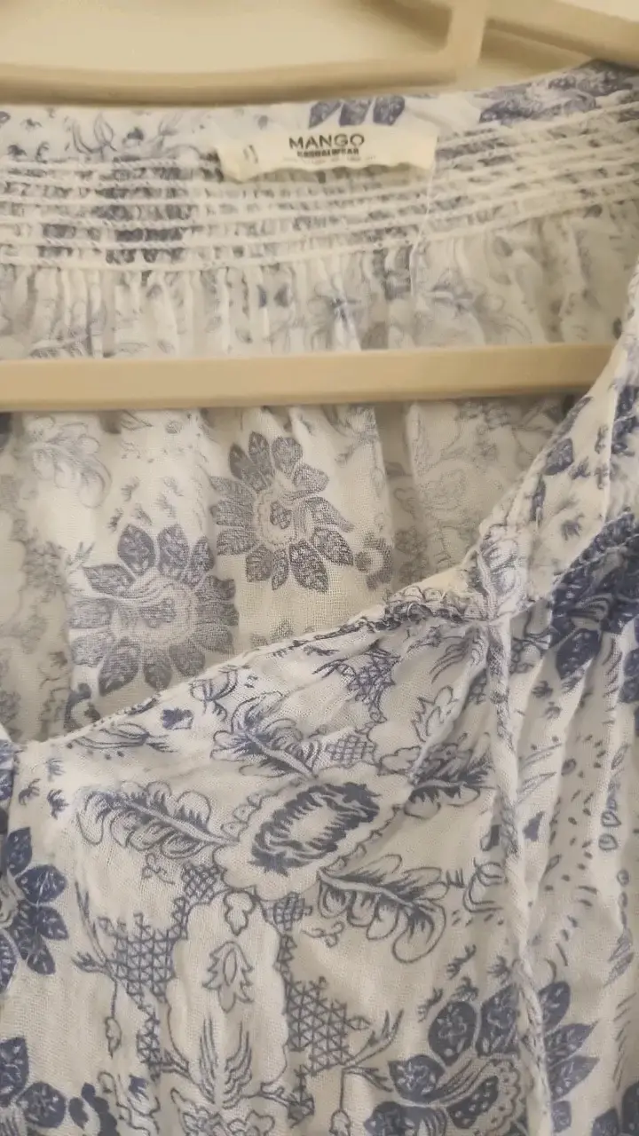 Blusa estampada floral azul Mango - 2