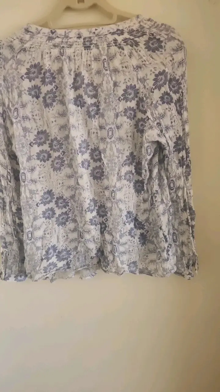 Blusa estampada floral azul Mango - 3
