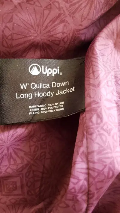 Abrigo largo de plumas morado para mujer Uppí - miniatura 4