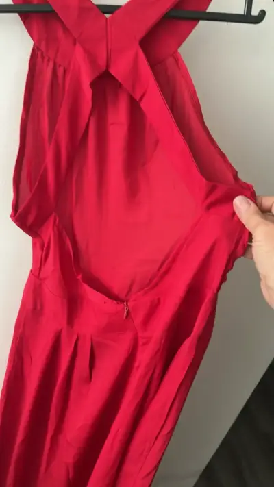 Vestido largo rojo sin mangas - miniatura 3