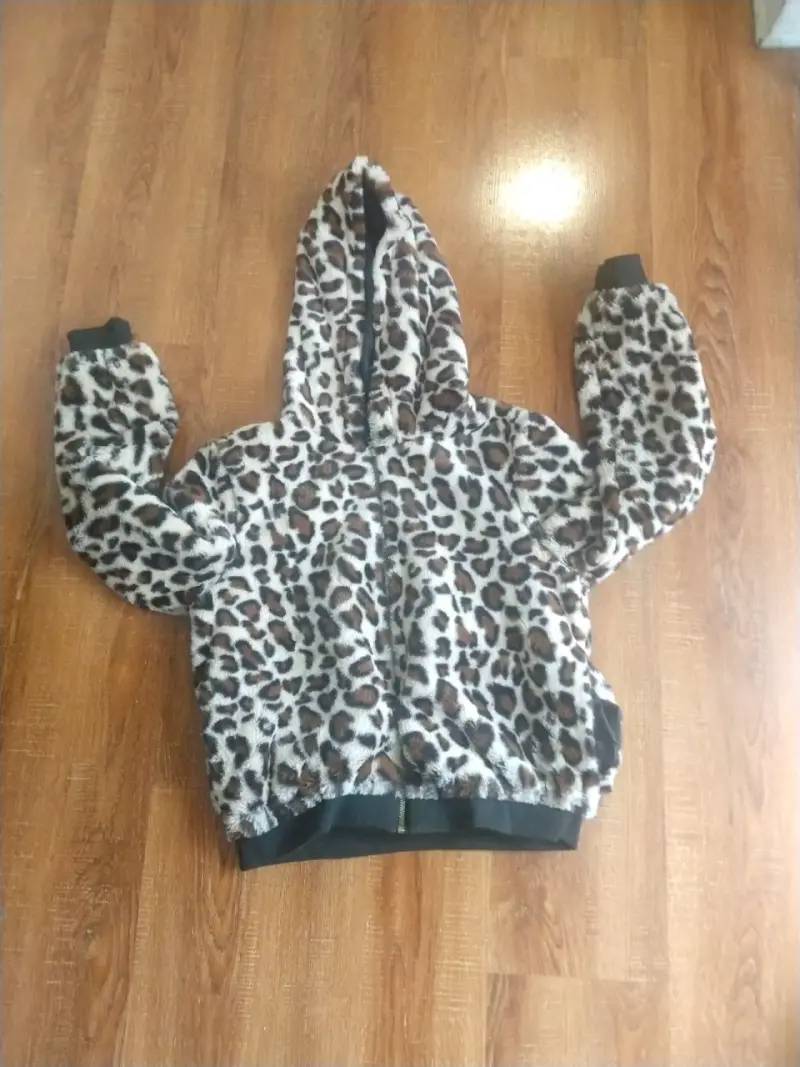 Chaqueta de Leopardo con Capucha para Mujer