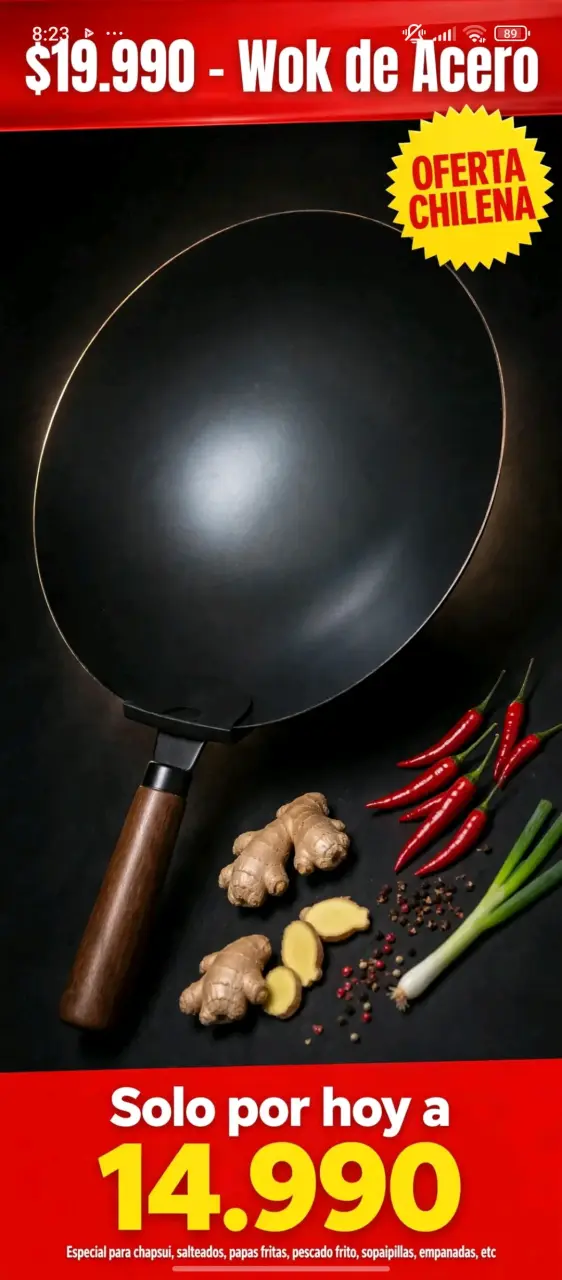 Wok de acero