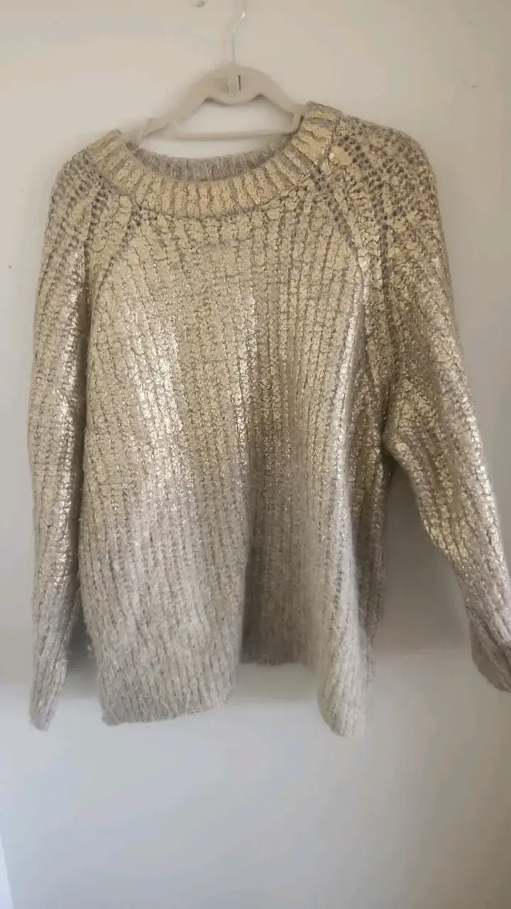 Suéter dorado brillante Zara para mujer - 1