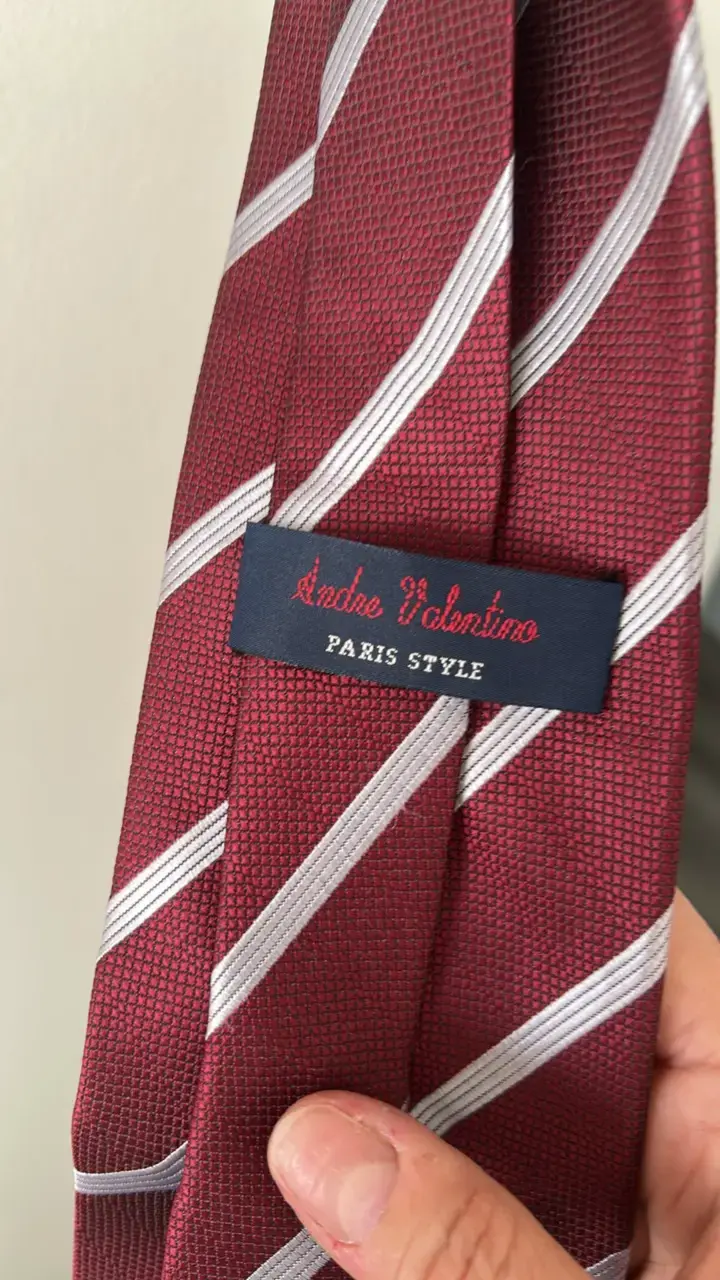 Corbata André Valentino Roja a Rayas - 3