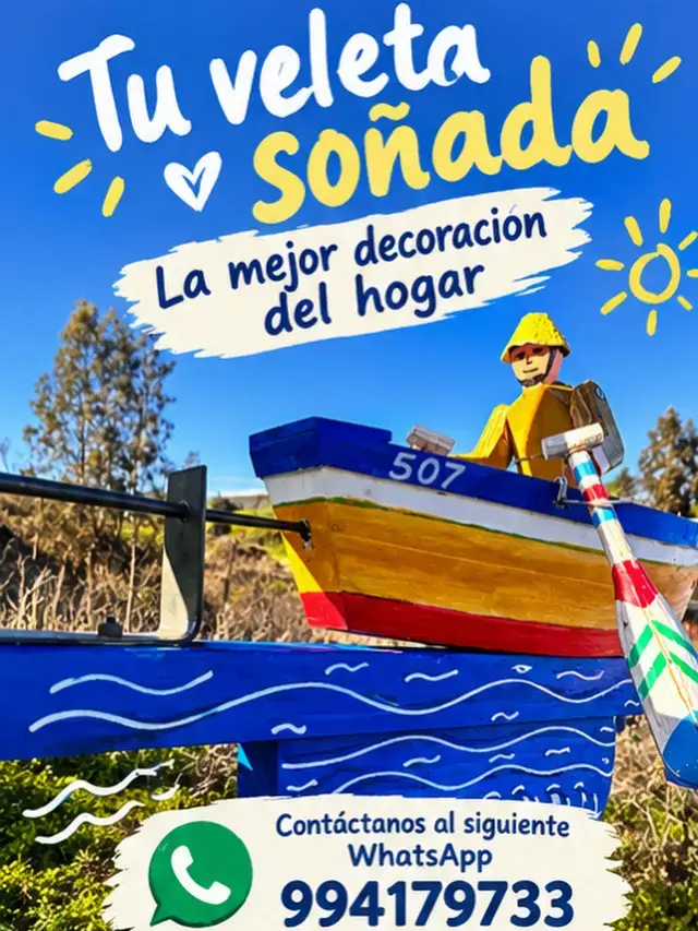 Veleta decorativa de madera el chilote 🚣 - 1