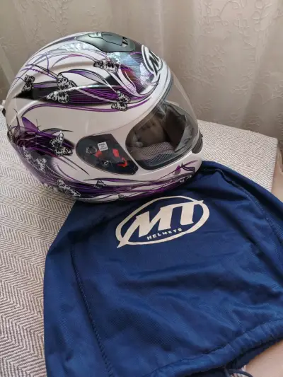 Casco de moto MT con diseño de mariposas - miniatura 6