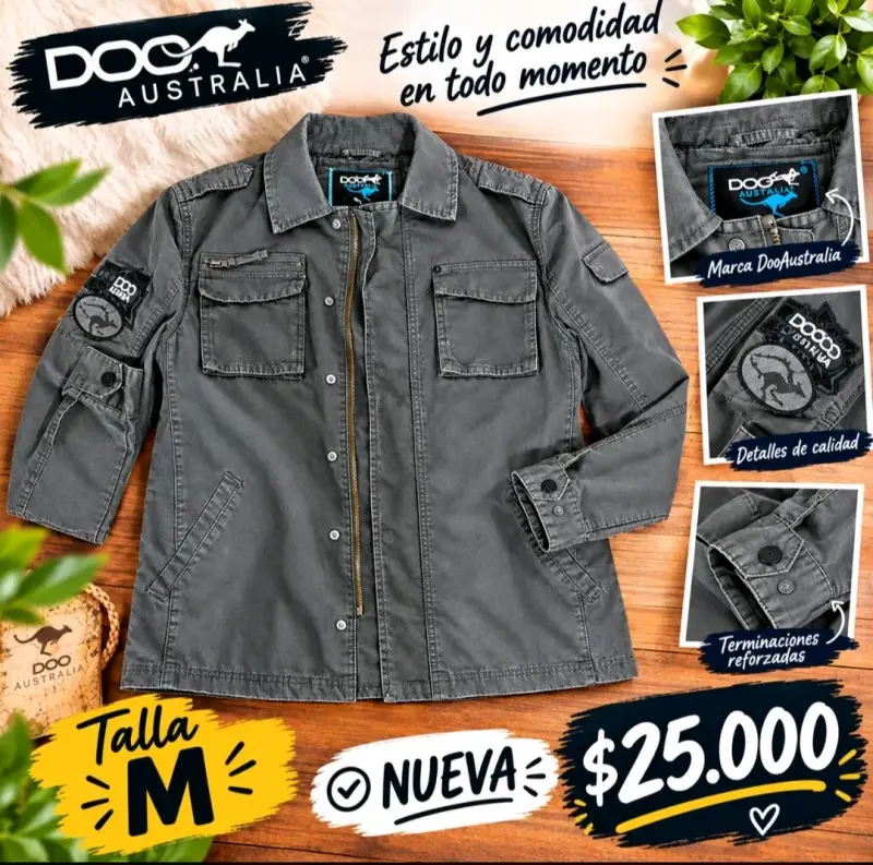 Chaqueta gris DooAustralia talla M nueva