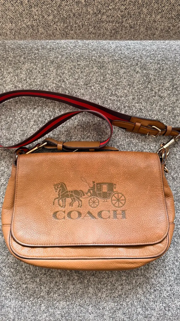 Cartera de cuero Coach marrón - 1