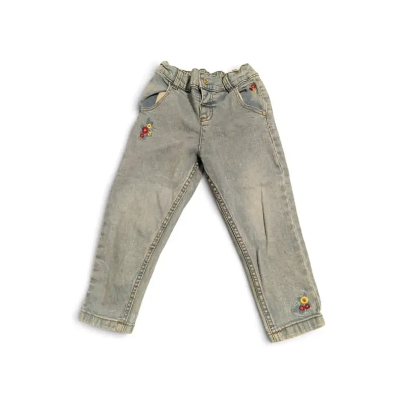 Pantalones cargo para niña en denim gris - 2