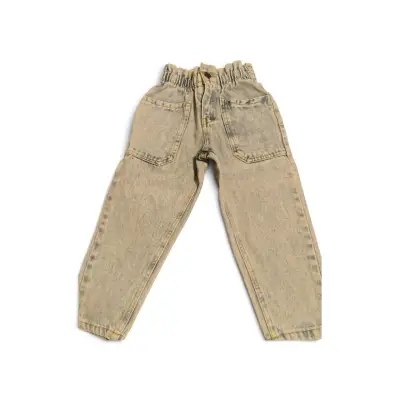 Pantalones cargo para niña en denim gris - miniatura 3