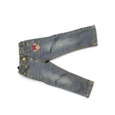 Pantalones cargo para niña en denim gris - miniatura 5
