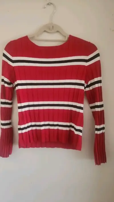 Suéter de rayas rojo Mango para mujer - miniatura 1