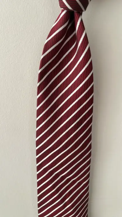 Corbata a rayas Francesco Bruni roja - miniatura 2