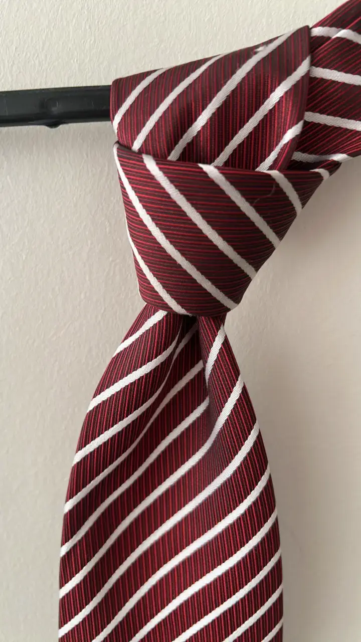 Corbata a rayas Francesco Bruni roja - 3