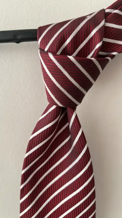 Corbata a rayas Francesco Bruni roja - miniatura 3