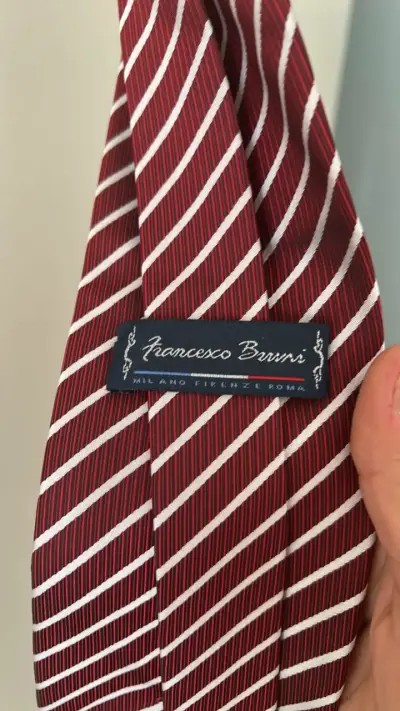 Corbata a rayas Francesco Bruni roja - miniatura 4
