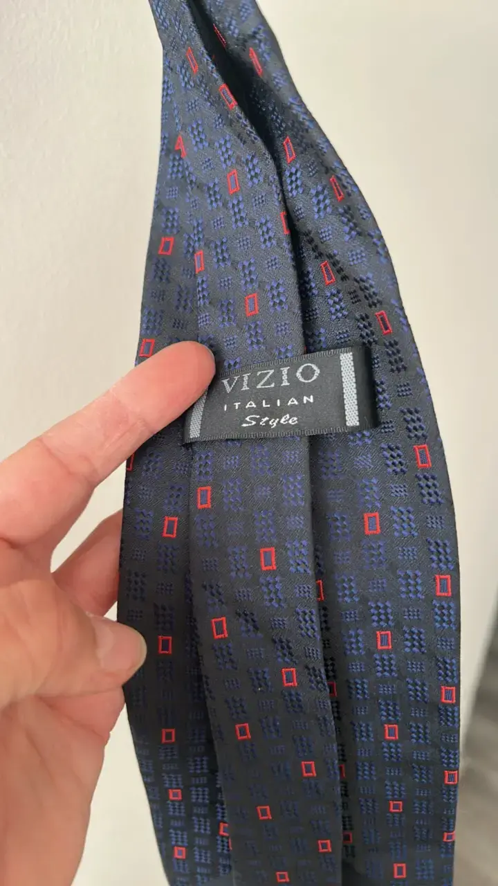 Corbata azul con diseño geométrico Vizio - 4