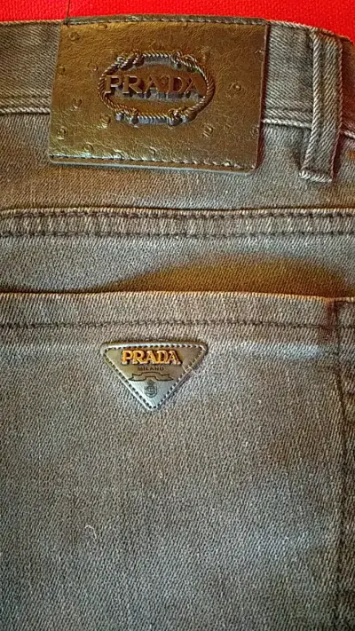 Jeans negros de diseñador Prada - miniatura 4