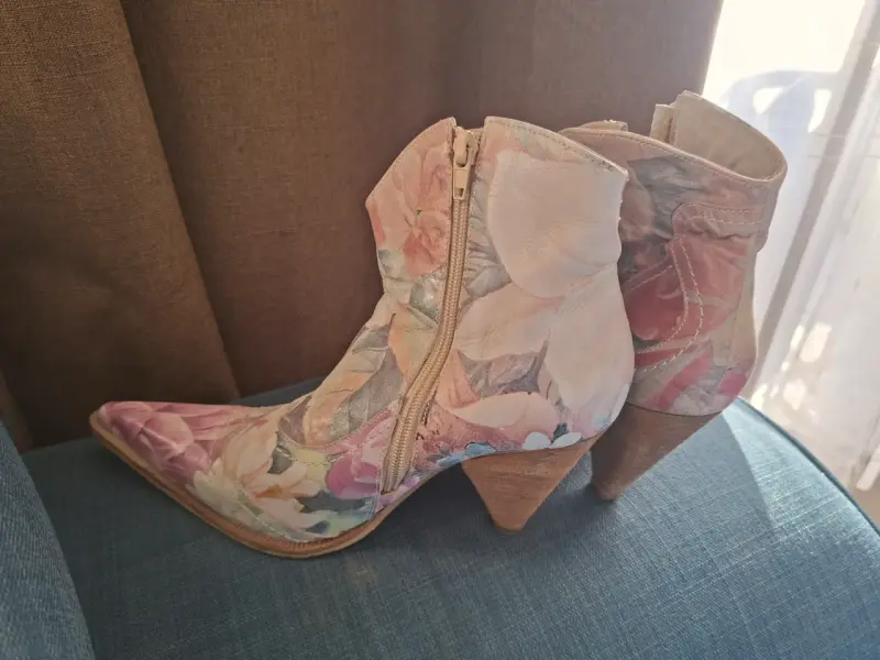 Botines de tacón floral para mujer - 3