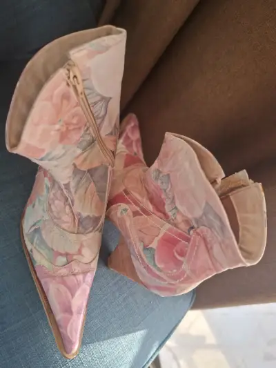 Botines de tacón floral para mujer - miniatura 6