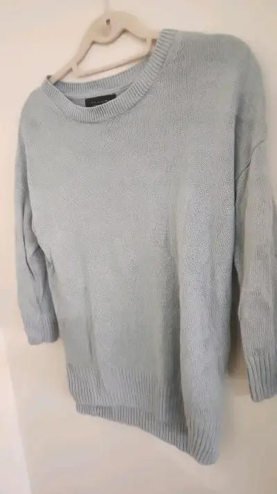Suéter de lino verde agua claro con botones Tahari - miniatura 5