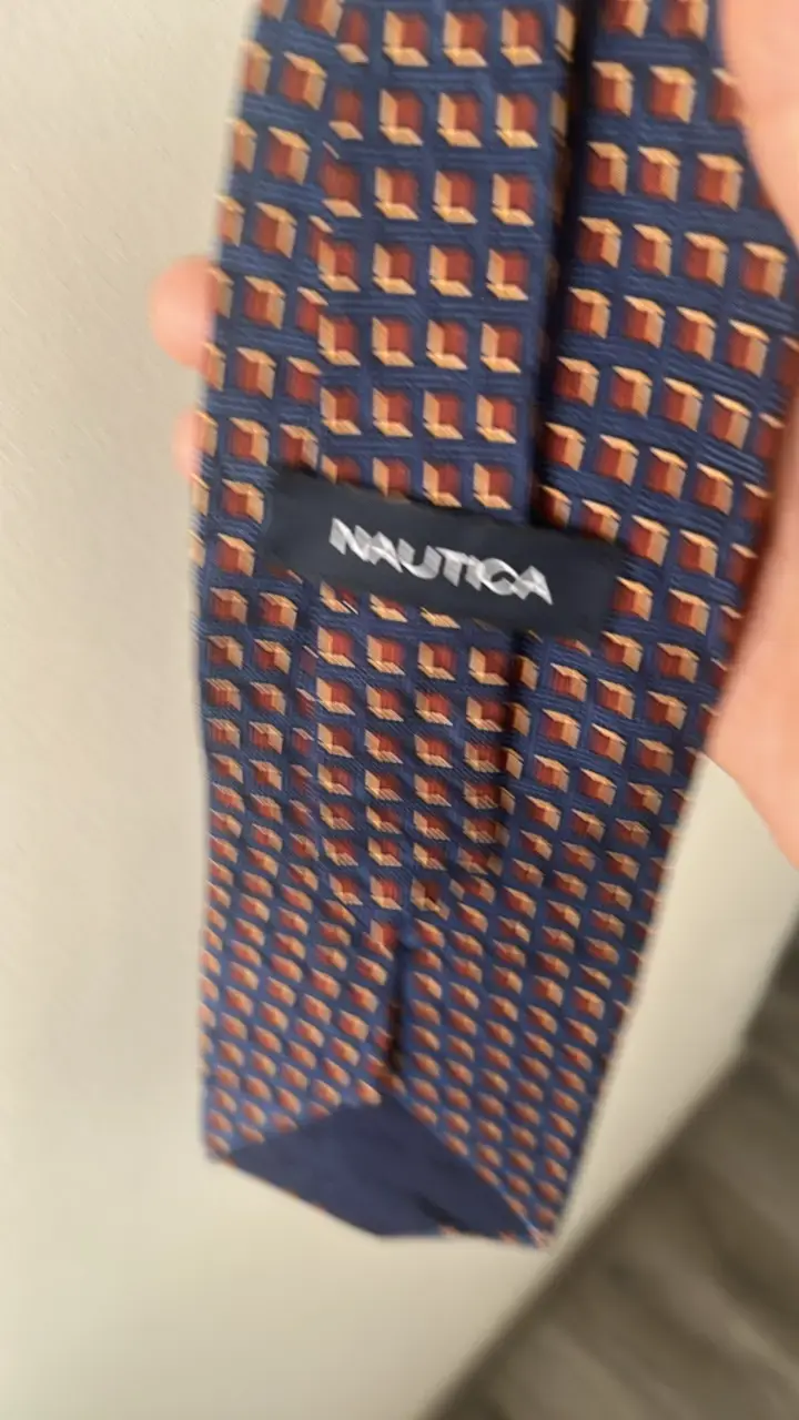 Corbata Nautica azul con diseño geométrico - 3
