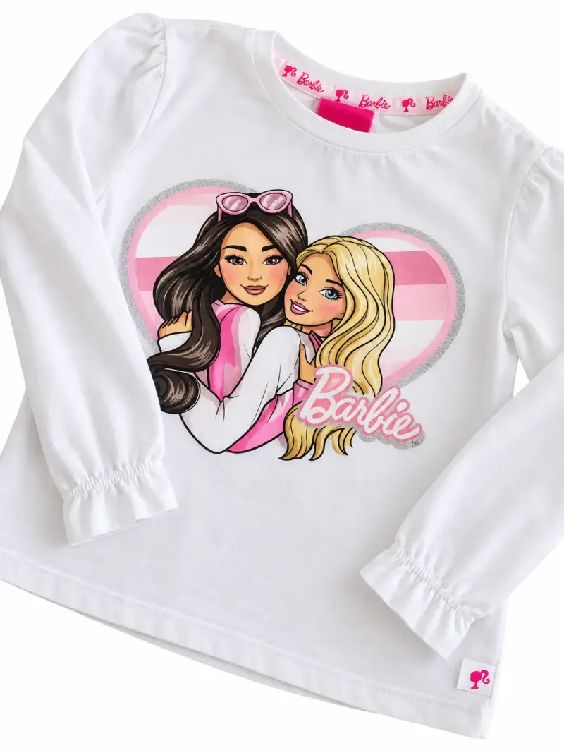 Polera manga larga Barbie para niñas