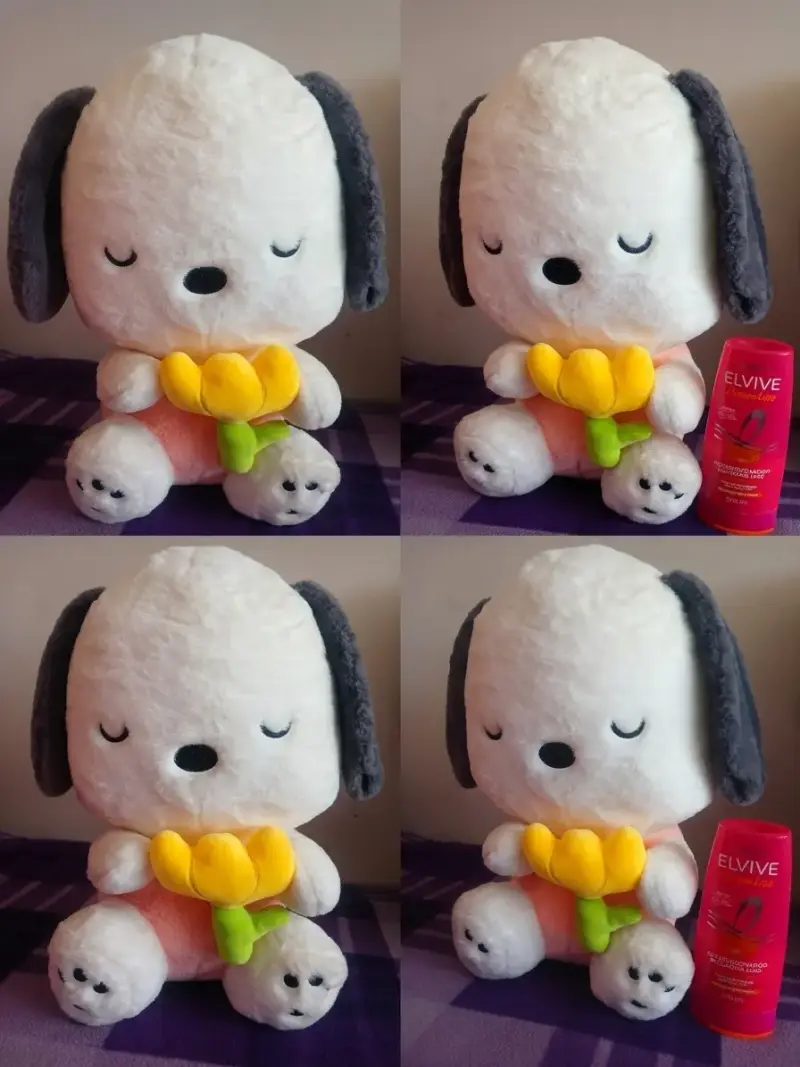 Peluche de perro con flor amarillo - 2