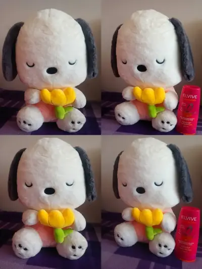 Peluche de perro con flor amarillo - miniatura 2