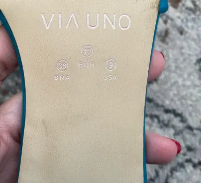 Sandalias de tacón azul Via Uno con correa ajustable - miniatura 4