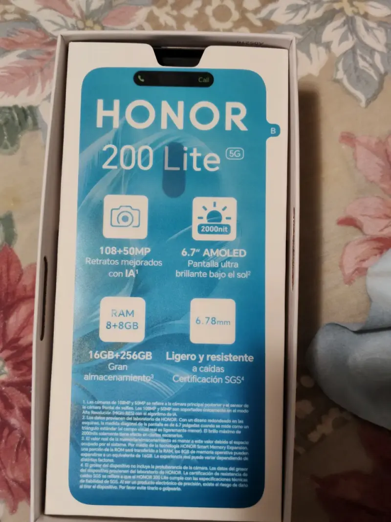 Smartphone Honor 200 Lite 5G con 256GB - 3