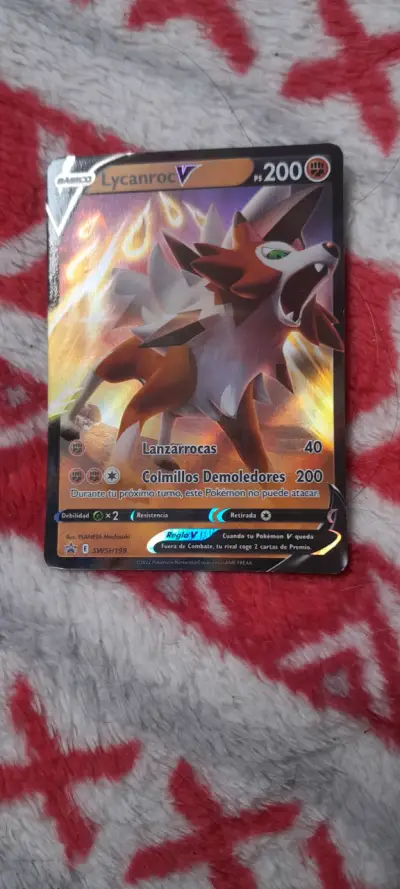 Carta Pokémon Lycanroc V Holográfica - miniatura 1