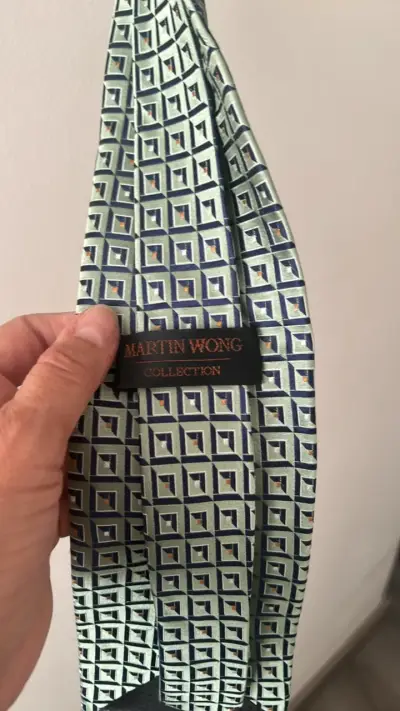 Corbata de seda estampada Martin Wong - miniatura 3