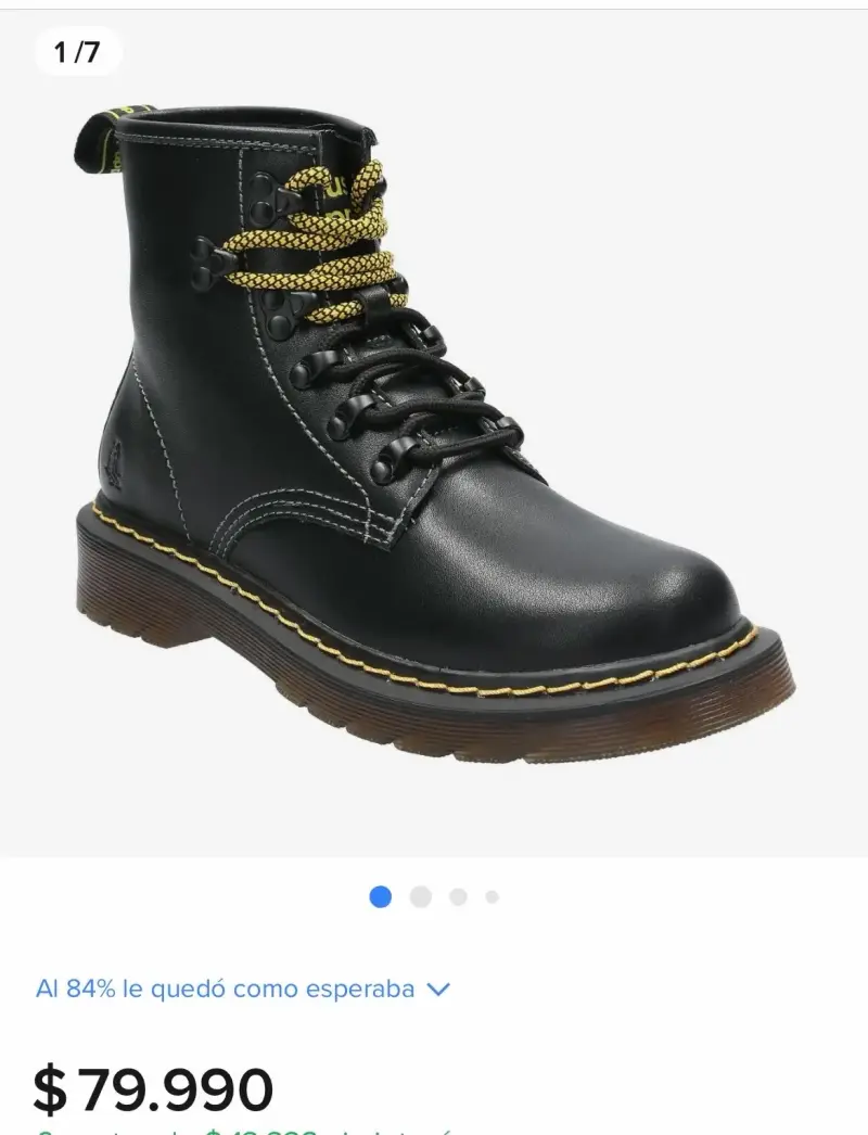 Botas de cuero negro con cordones amarillos Hush Puppies - 1