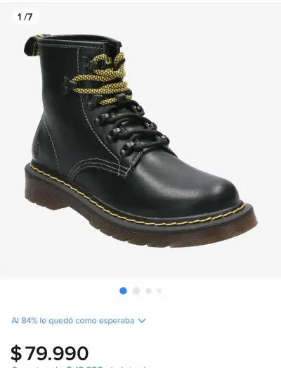 Botas de cuero negro con cordones amarillos Hush Puppies - miniatura 1