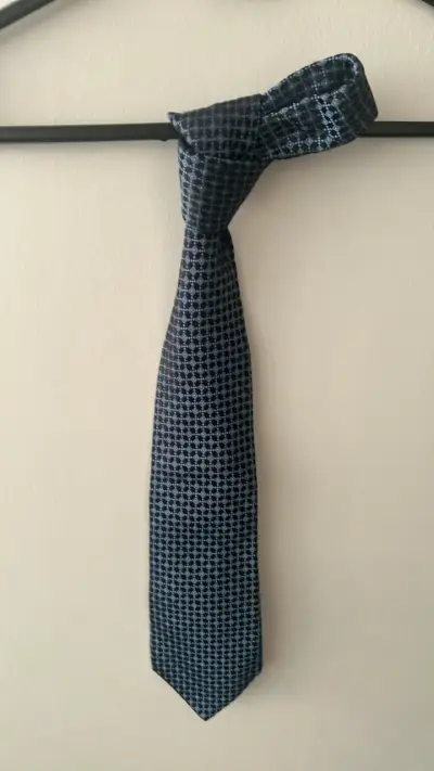 Corbata de seda azul con diseño geométrico Christian Dior - miniatura 1