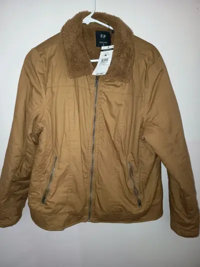Chaqueta marrón con forro de borrego FSP - miniatura 1