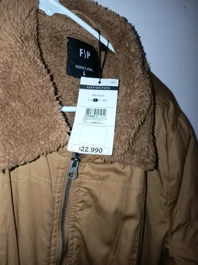 Chaqueta marrón con forro de borrego FSP - miniatura 2
