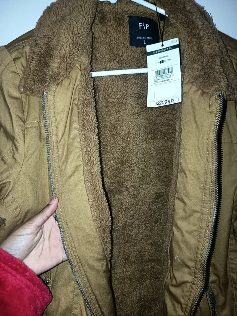 Chaqueta marrón con forro de borrego FSP - 3