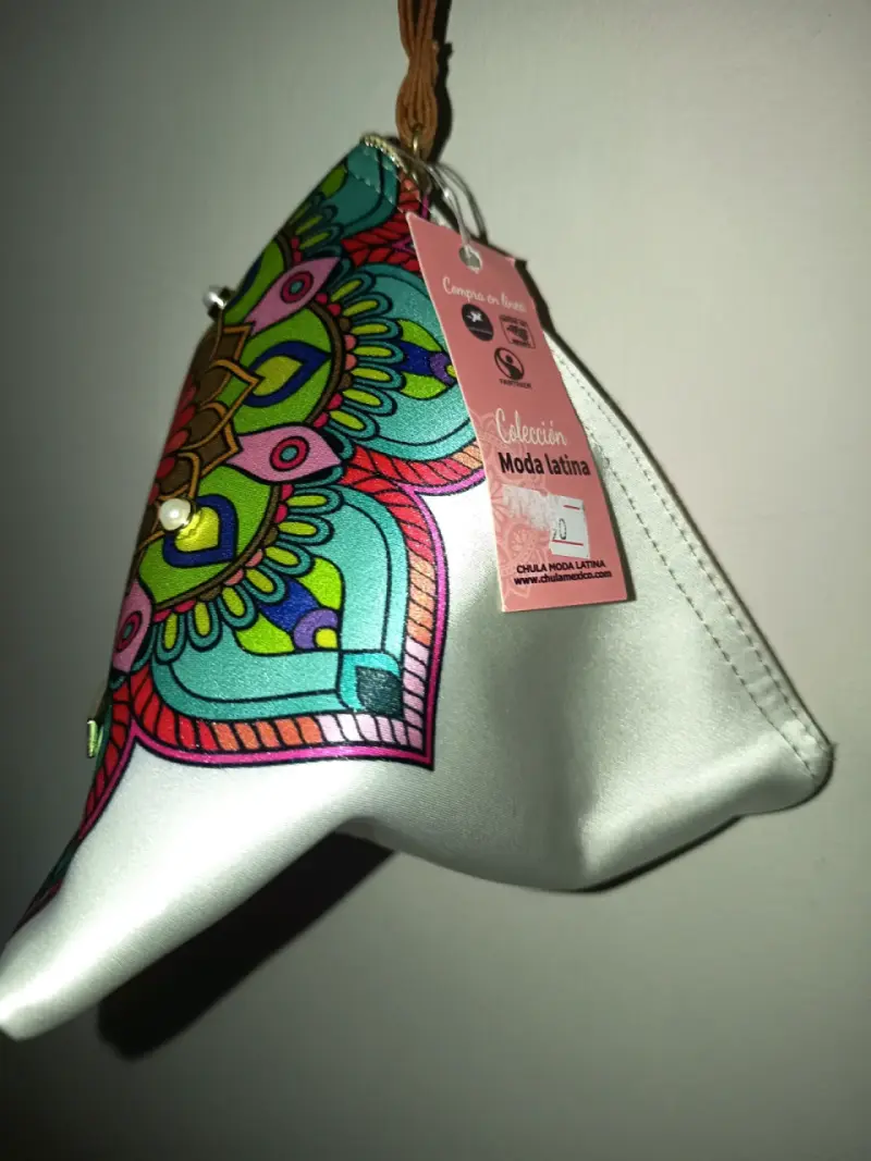 Monedero triangular con diseño colorido y cierre - 2