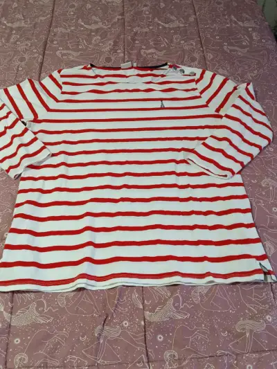 Polera de rayas rojas y blancas Elle talla L - miniatura 1