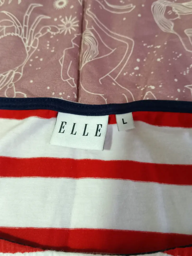 Polera de rayas rojas y blancas Elle talla L - 2