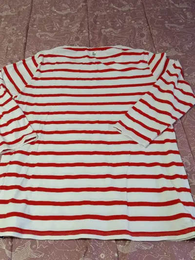 Polera de rayas rojas y blancas Elle talla L - miniatura 3