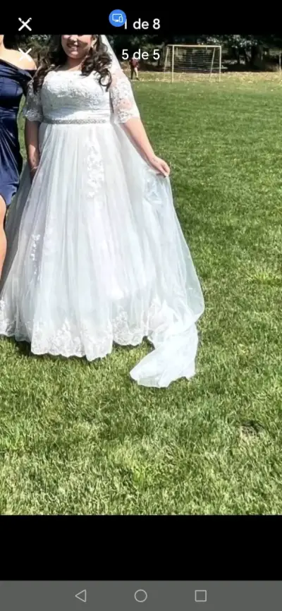 Vestido novia con encaje corset desde s hasta L - miniatura 1