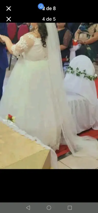 Vestido novia con encaje corset desde s hasta L - miniatura 3